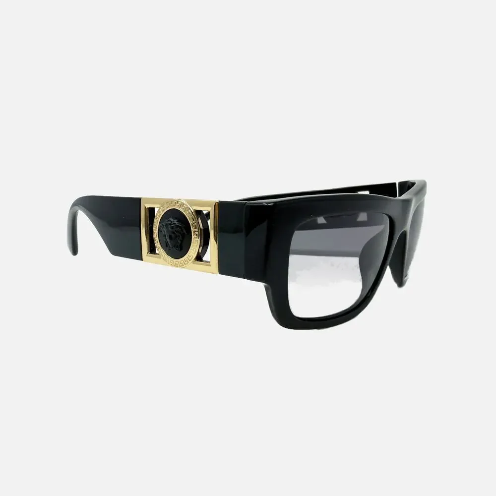 Authentic Versace Black and Gold Sunglasses EUC Rectangular Shaped Frames Versace VE3350 Square Glasses | Fashion Eyewear main image 3